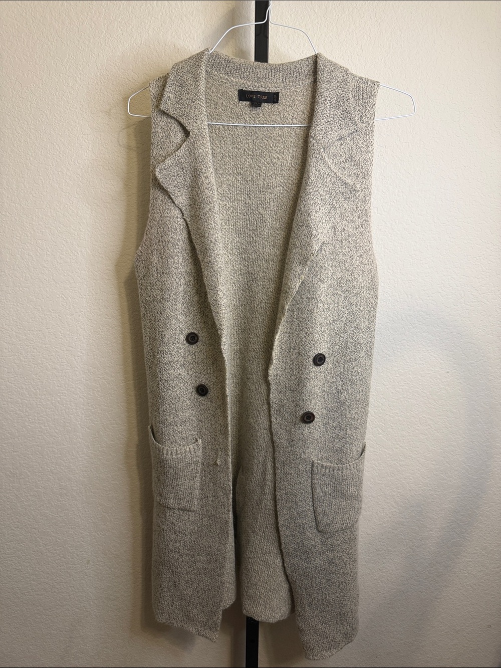 Love Tree Light Heathered Beige Knit Cardigan